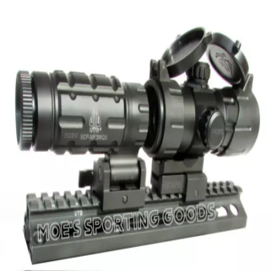 Red Dot Scope with 3x Flip to Side Magnifier Combo - UTG Rifle Scope - Leapers