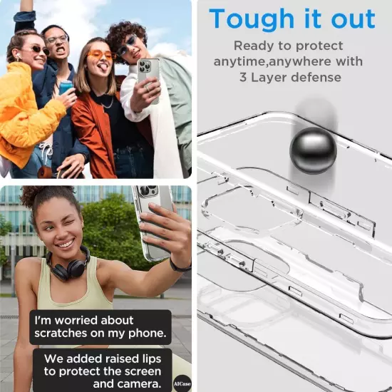 Shockproof Case For iPhone 16 15 14 Plus 13 12 11 Pro Max Case Screen Protector