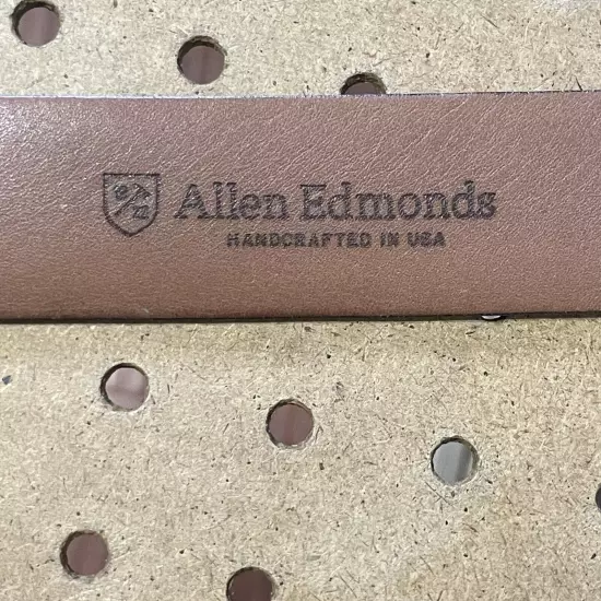 Allen Edmonds Handcrafted Leather Belt 32117 USA Made Brown Size 38/95 Men