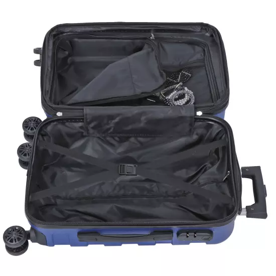 Travel Suitcase 21" Carry On Luggage Hardside Expandable Spinner with Wheel Blue