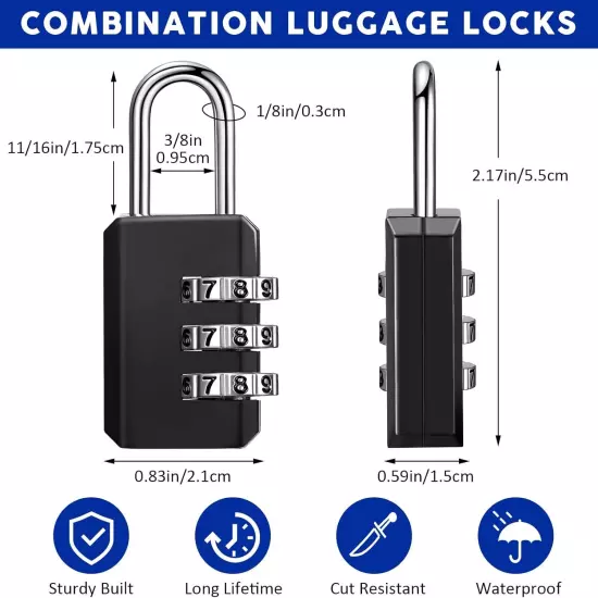 16 Pack Small Combo Locks 3 Digit Combination Lock Luggage Number Locks Backpack