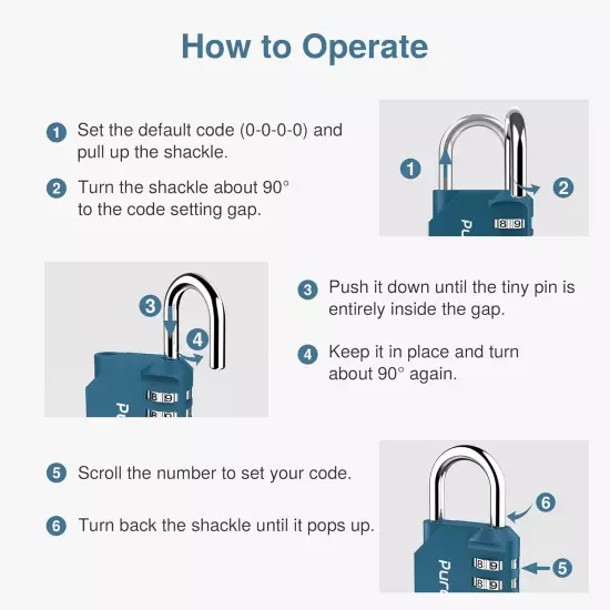 1 Pack Combination Lock 4 Digit Locker Lock Outdoor Waterproof Padlock for Schoo