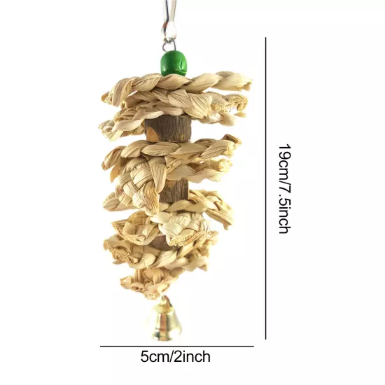 Parakeet Natural Woven Grass Toys Bird Chew Toys Parrot Hanging Cage Toys