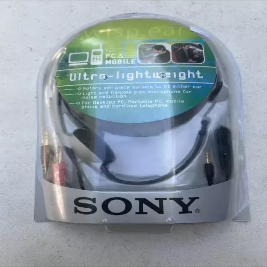 2002 Sony DR-140UP Ultra Lightweight Hands Free Headset Sealed