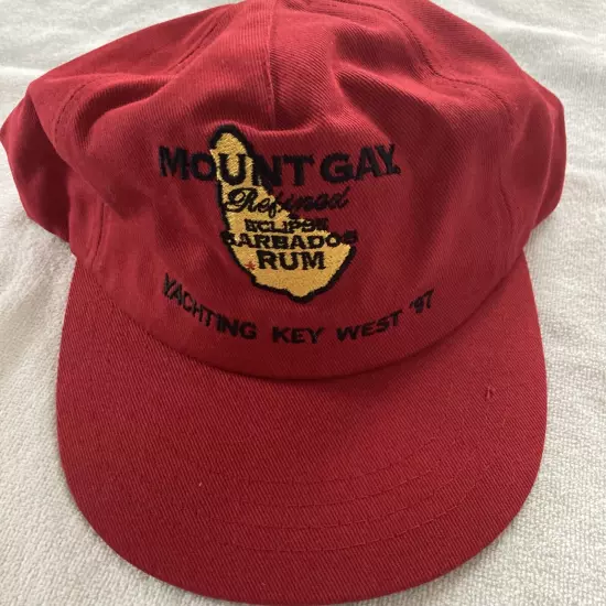 Mount Gay Rum Bardados Hat Cap Strap Back Key West 1997 Red Adjustable