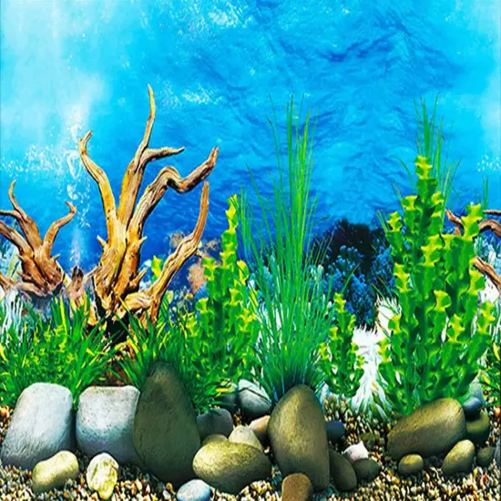 Aquarium Background Sticker Paper 3D Double-Sided Wallpaper Fish Tank Decorat...