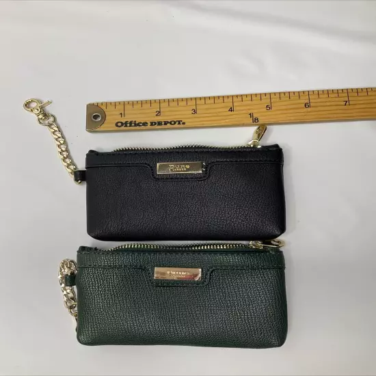 Dune London Wallet Pouch Key Zip Coin Credit Card Purse W Clip Black Green Lot 2