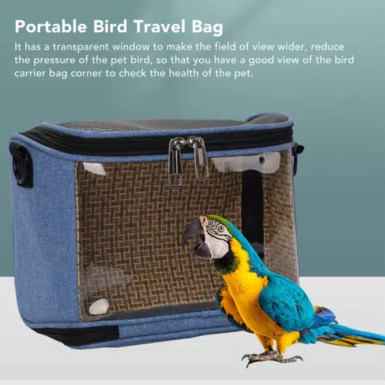 Bird Carrier Bag Transparent Portable Lightweight Breathable Parrot Travel Cage