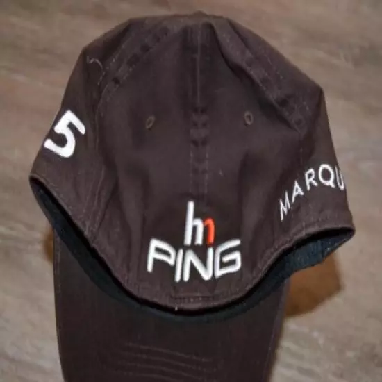 HUNTER MAHAN PING MARQUIS JET TOUR ISSUE LOGO BROWN GOLF HAT