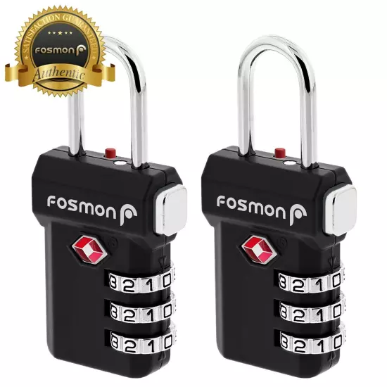 2Pack TSA Accepted 3 Digit Combination Travel Suitcase Luggage Bag Padlock Reset