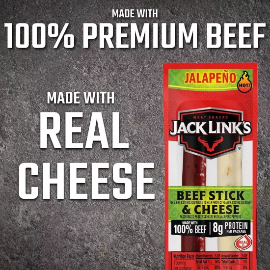 Jack Link’S Jalapeno Beef & Cheese Combo, Spicy Snack Pack – 100% Beef Stick and