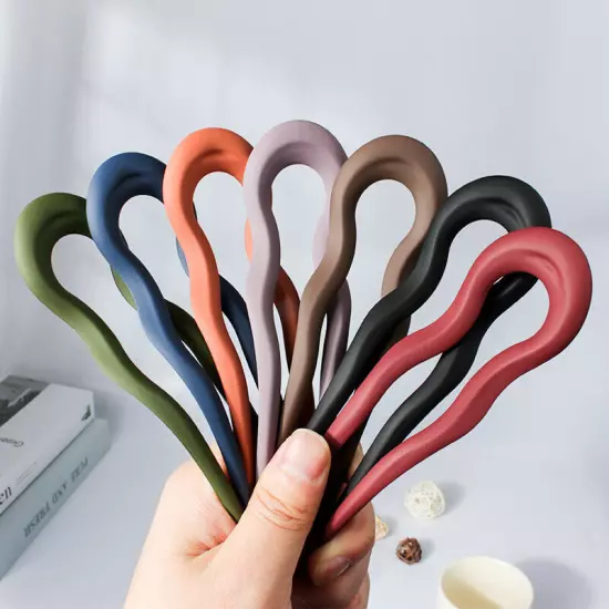 Women Hair Pin U Shaped Fork Stick French Fashion Hairstyle Resin Hair Clips