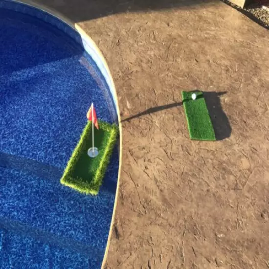 Floating Golf Putting Green Practice Mat Game For Pool W/ Chip Turf