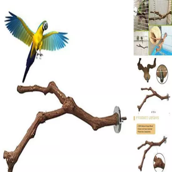  Parrot Perches,Natural Birdcages Stands Birds Perch Climbing Paw Types-A