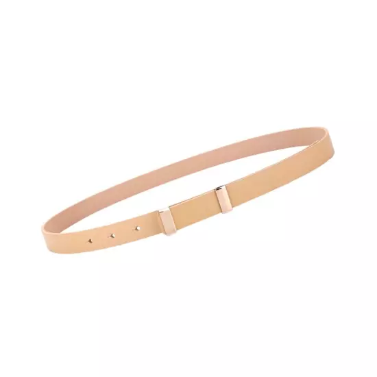 Women's Premium Ultra Soft Genuine Leather Belt Gold Color Buckle Waistband 4-6