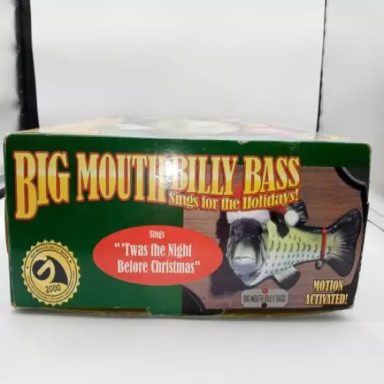 Big Mouth Billy Bass Sings for the Holidays Motion Activated NEW OPEN BOX