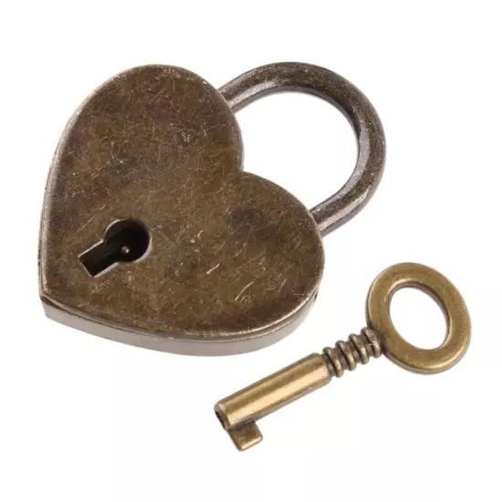 Retro for Wish Lock Heart Everlasting Love Padlock for Lovers Wedding Keyed Padl