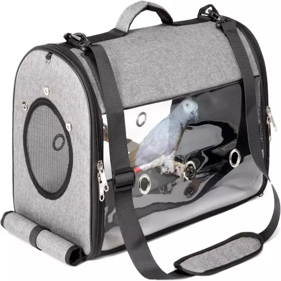 Lightweight Bird Parrot Carrier Travel Bag with Perch Stand, Waterproof Pads, fo