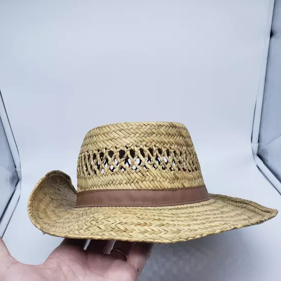 Summer Club Men’s Straw Hat Australian Styled. Size Large. Kangaroo Logo on band