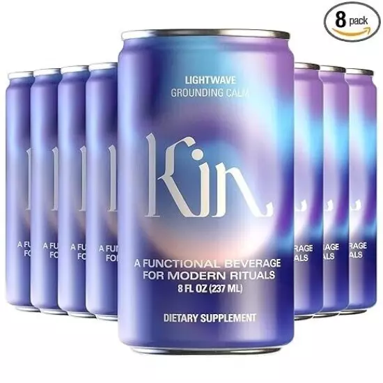 Lightwave by Kin Euphorics, Non Alcoholic Spirits, Ready to Drink, 8 Fl Oz (8pk)