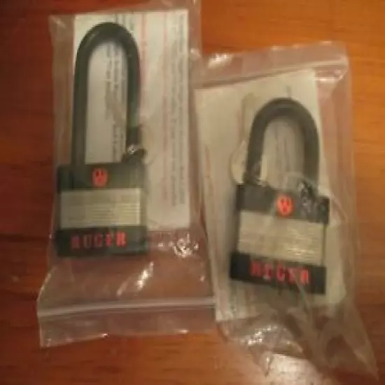 Qty 2 Factory Ruger Gun Padlock - 5015, 1-1/2" & 5025, 2-1/2" Both New Unused