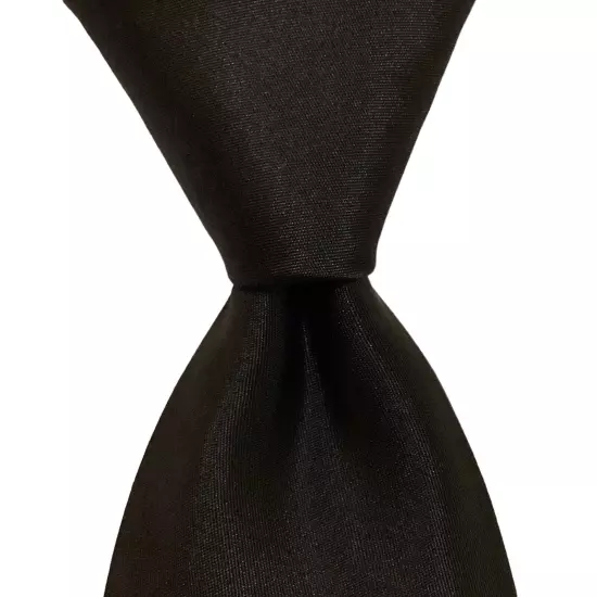 MICHAEL KORS Men's 100% Silk Skinny 59 1/2" Necktie Designer SOLID Black GUC