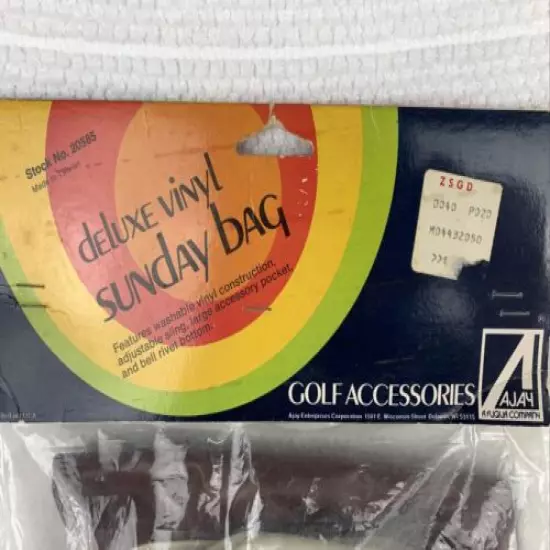 Vintage NEW! Deluxe Vinyl Sunday Bag by AJAY Sealed! Stock No.20585 Rare!