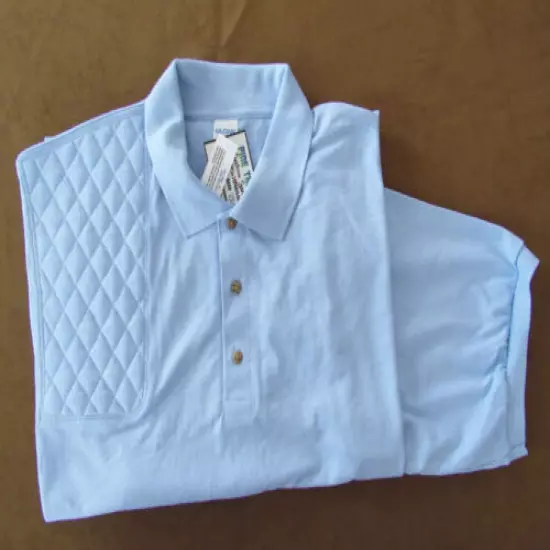 2XL RH DOUBLE ThicknessTrap Pad LIGHT BLUE Dryblend POLO Shooting Shirt/Gildan 