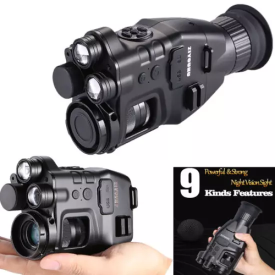 Night Vision Rifle Scope Monocular HD Dual IR Camera Video Hunting Optical Sight