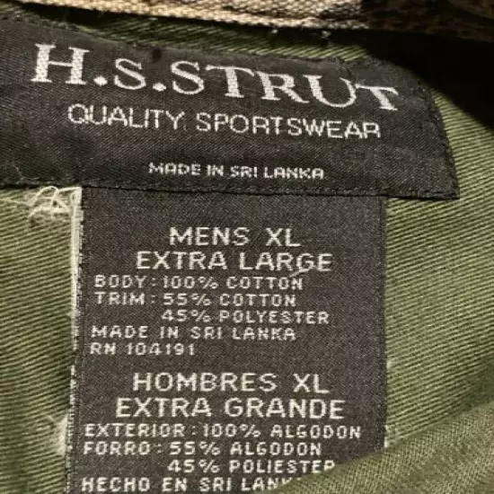 H.S. Strut Sportswear Hunting/Shooting Shirt, XL Button Down Long Sleeve Olive