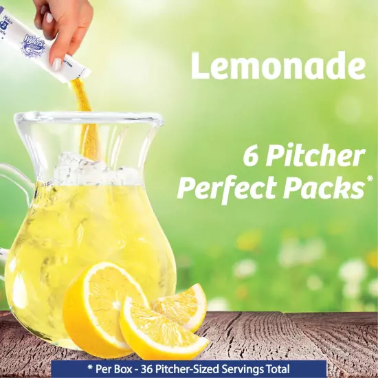 Pitcher Packs, Water Drink Mix, Lemonade, 6 Boxes (36 Pitcher Packets)