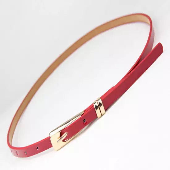 Fashion Women Lady Girl Skinny Waist Belt Thin Leather Narrow Waistband