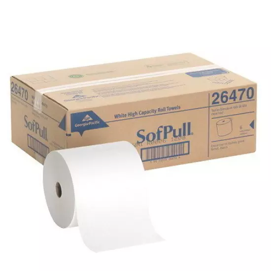 Georgia-Pacific SofPull Hardwound Towel Roll White Paper 1000' L | 6 Roll/Case