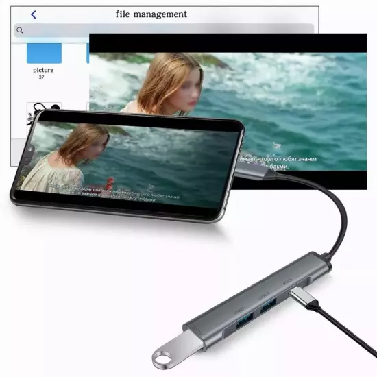 For Samsung Galaxy Z Fold6 - 4-in-1 Hub PD USB-C Adapter TYPE-C Charger Port USB