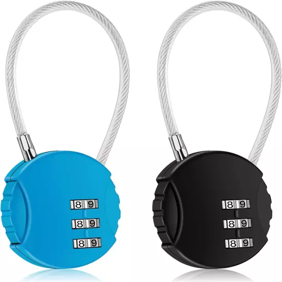 2 Pack Combination Lock 3 Digit Outdoor Waterproof Padlock for School Gym Locker