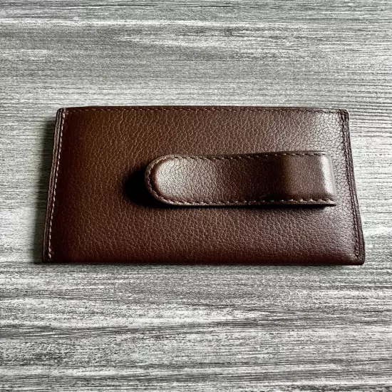 Tumi Money Clip Card Case, Slim Front Pocket Leather Tan NR****