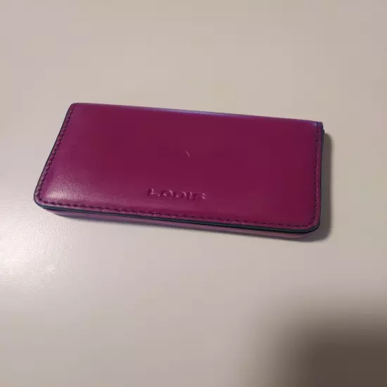 Lodis Fuscia Pink Leather 4 x 2.5 in Magnetic Card Holder