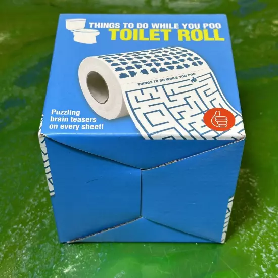 Things to do While you Poo Toilet Paper Roll Thumbs Up Novelty White Elephant