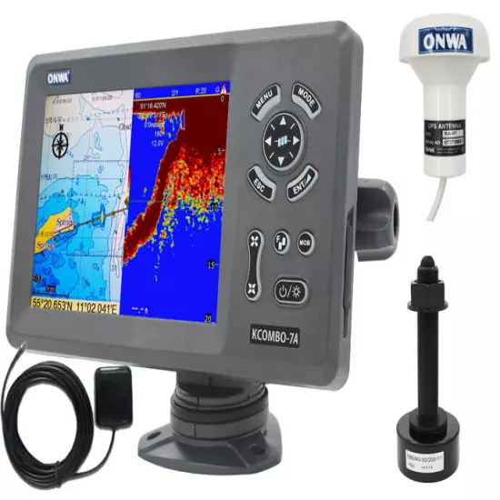 ONWA KCombo-7A: 7" GPS Chart Plotter w/ Fishfinder & Class B+ AIS Transponder