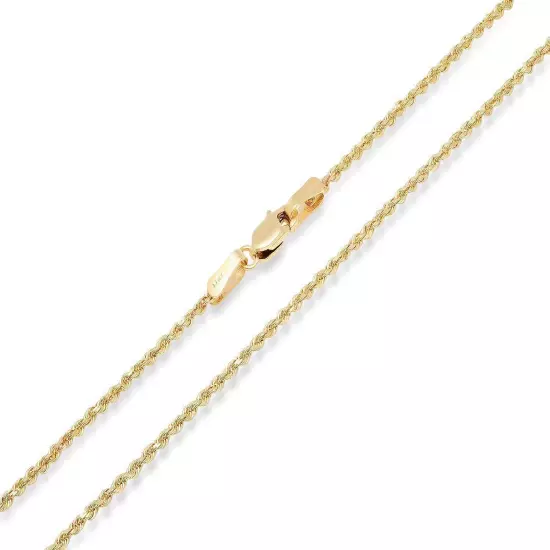 14k Solid Yellow Gold Rope Chain Necklace Bracelet 1mm-10mm Men Women Sz 7"-30"