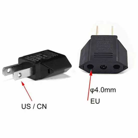 EU Euro Europe to US USA Power Jack Wall Plug Converter Travel Adapter Adap.go