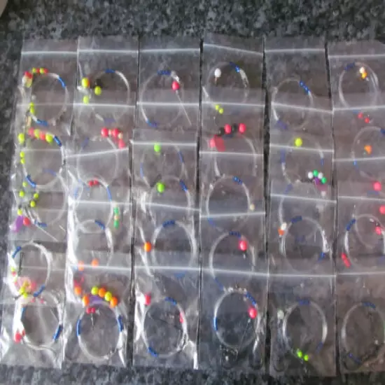 Sea fishing shore Rigs x 30 - Pulleys, Pulley Pennels, Flatty Pulleys sz 4 - 2/0