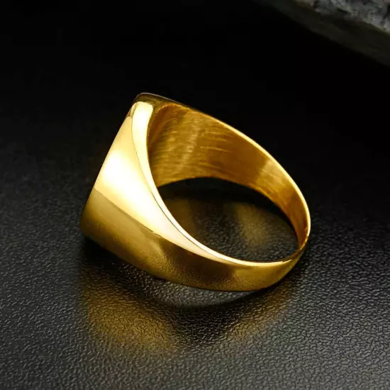 Valily Mens Compass Ring Gold Stainless Steel fashion Navigator Jewelry for Men