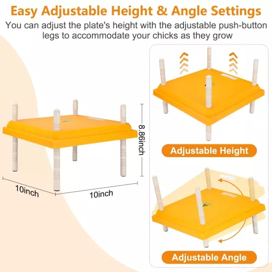 Brooder Heater for Chicks, 10" x 10" Thermostatically Controlled Brooder Heat...
