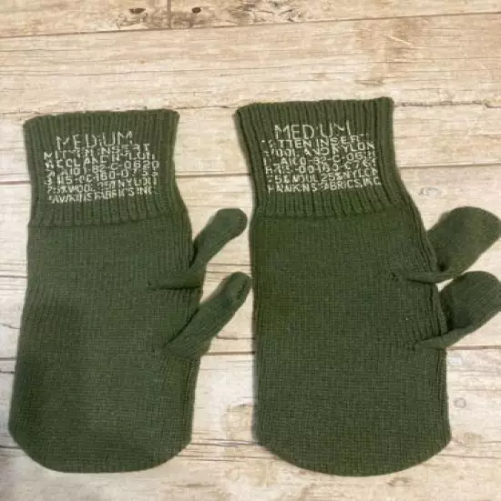 Hunting Mittens Inserts Trigger Finger OG-208 75% Wool Medium Pair For M-1965