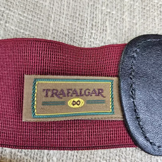 Trafalgar Braces Silk Burgundy Paisley W/Elastic And Leather Button Braces 48"L