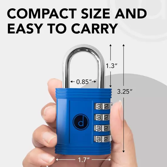 Padlock 4 Digit Combination Lock - for Gym School Locker, Outdoor Gate, Shed, Fe