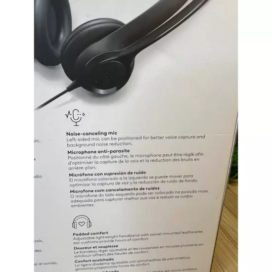 NIB Logitech H390 USB Headset ClearChat with Noise Cancelling Mic New