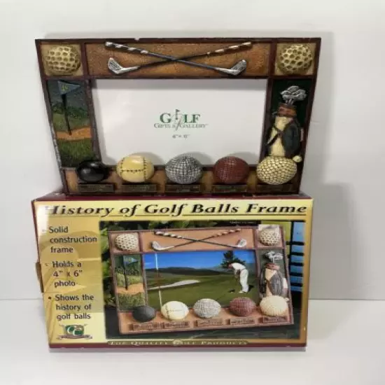 History Of Golf Balls Heavy Duty Resin Frame-Clubhouse Collection-NEW