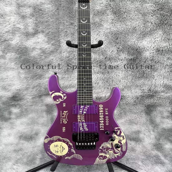 ST Purple Ouija Custom Solid Body Electric Guitar Basswood Body Black Part